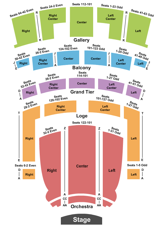 Orpheum Theatre & Juliet Seating Chart